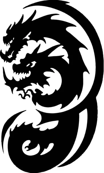 Black White Dragon Monster — Stock Photo, Image