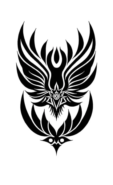 Black White Illustration Eagle Wings — Stock Photo, Image