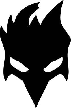 black and white illustration of a vampire head clipart