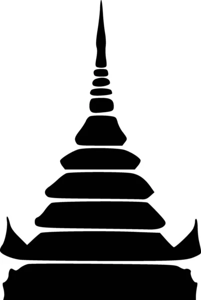 Czarno Białe Ikony Świątyni — Zdjęcie stockowe