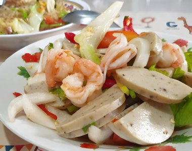 Lezzetli salatanın yakın görüntüsü