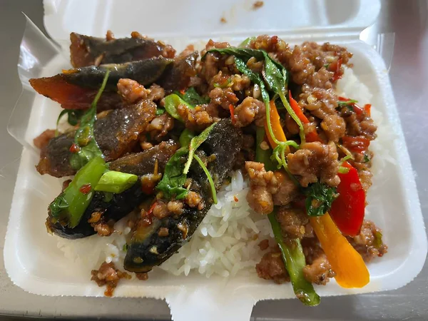 Close Uitzicht Van Heerlijk Aziatisch Eten — Stockfoto