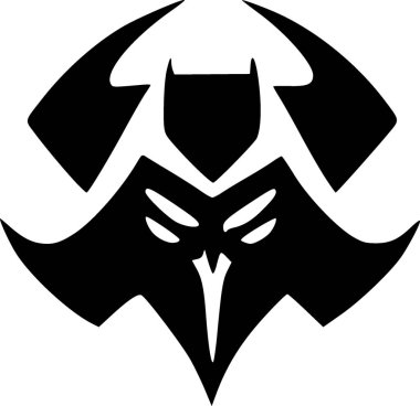 black and white of evil shape