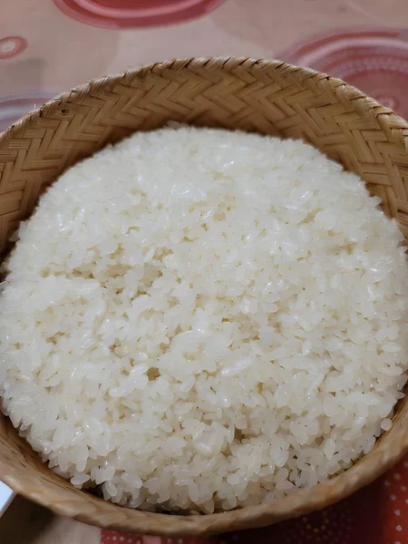 Закрыть Горячий Липкий Рис — стоковое фото