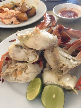 Lezzetli Asya yemeklerinin yakın görüntüsü