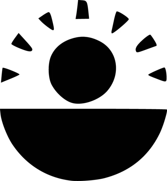 Güneş Simgesinin Siyah Beyazı — Stok fotoğraf