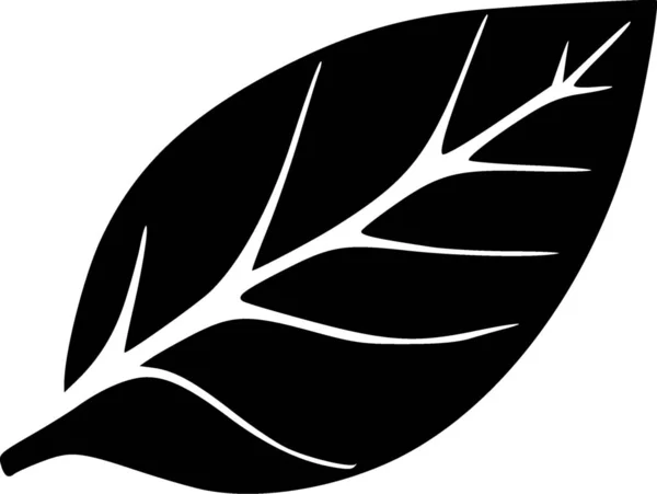 Black White Leaf Icon — Foto de Stock