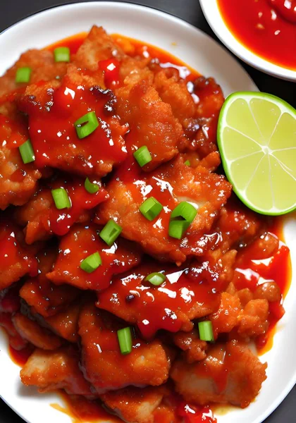 Fried Chicken Chili Pepper Korean Food Style — Stock Photo, Image