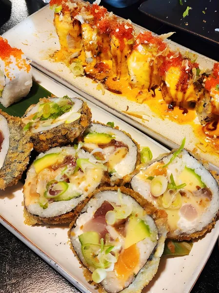 Sushi Łososiowe Awokado Serem — Zdjęcie stockowe