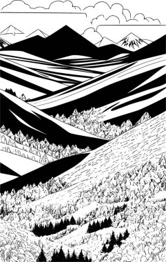 Dağlar ve kar ile soyut arkaplan