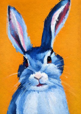 Tüylü bir tavşanın suluboya çizimi