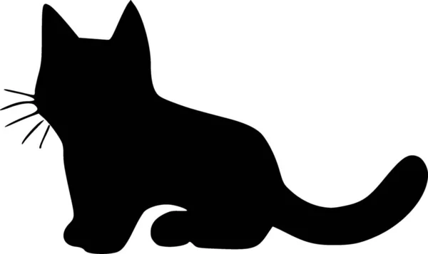 Cat Silhouette White Background — Stock Photo, Image