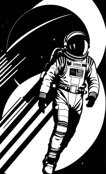 Schwarz Weiß Des Raumfahrers — Stockfoto