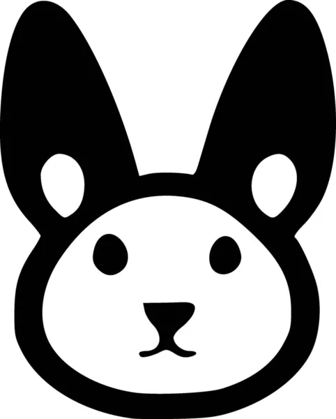 Black White Rabbit Cartoon — Stock Photo, Image