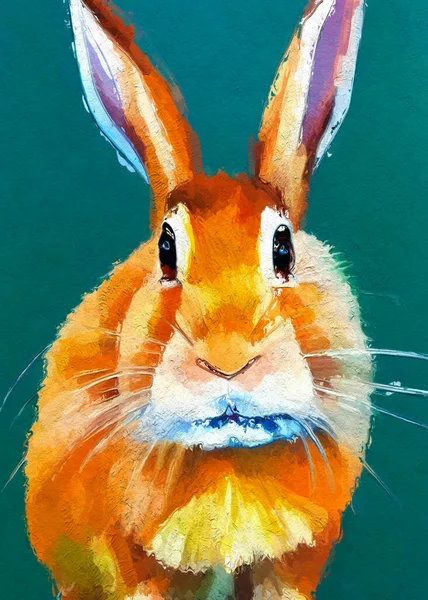 Illustration Cute Rabbit Feather — Stock Photo, Image
