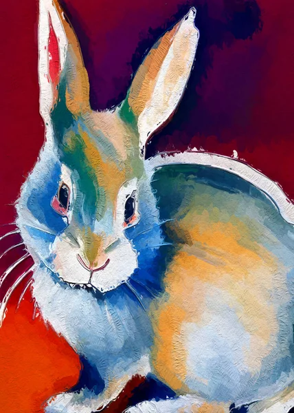 Art Color Cute Rabbit — Stock fotografie