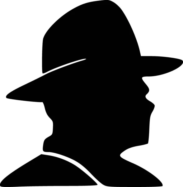 Силуэт Человека Шляпе Черной Шапке — стоковое фото