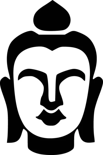 Preto Branco Cara Buddha — Fotografia de Stock
