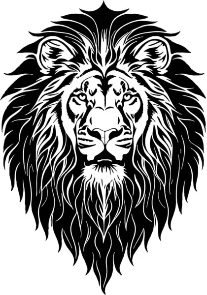 Lví Hlavu Tetování Ilustrace — Stock fotografie