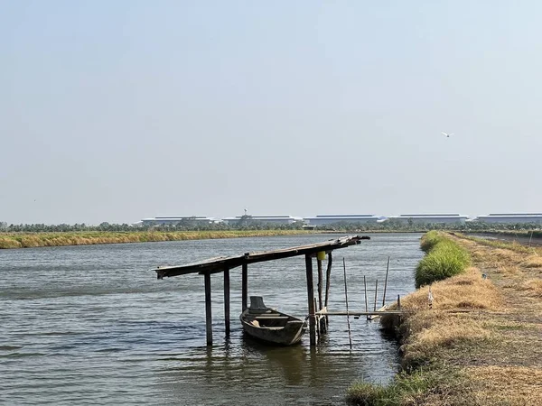 Barco Pesca Río — Foto de Stock