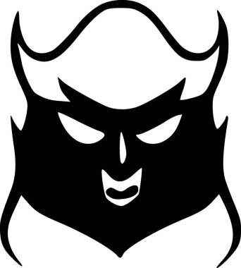 Vampir kafasının siyah beyaz çizimi