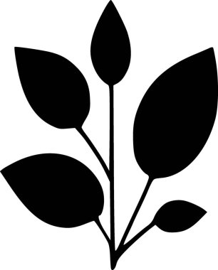 black and white of leaf icon