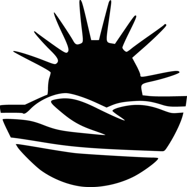 Черно Белый Значок Солнца — стоковое фото