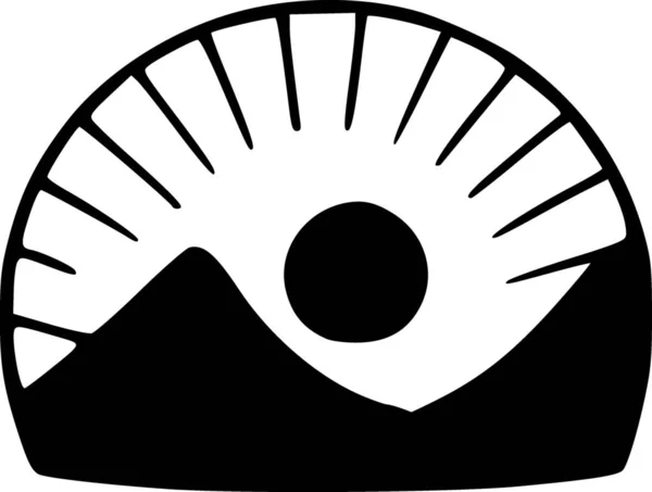 Черно Белое Солнце Горы — стоковое фото