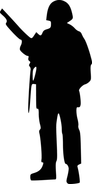 Silhouette Eines Mannes Mit Waffe — Stockfoto