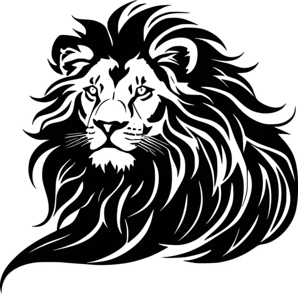 Black White Lion Cartoon — Zdjęcie stockowe
