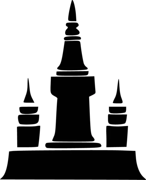 Black White Pagoda Icon — Stock Photo, Image