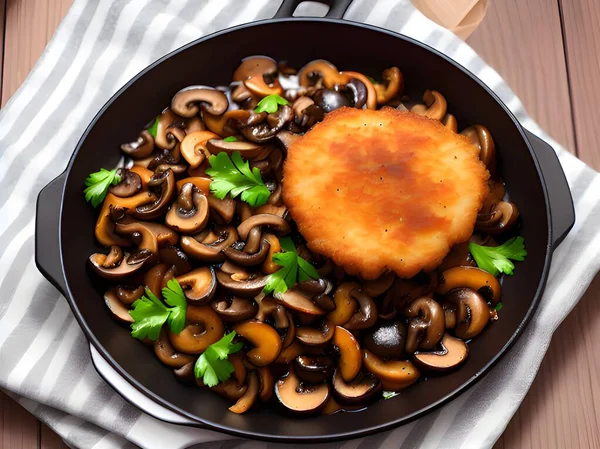 fried mushrooms on black dish