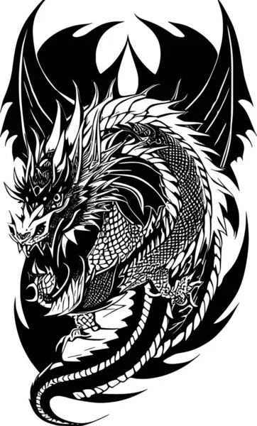 Black White Dragon Shape — Stock Photo, Image
