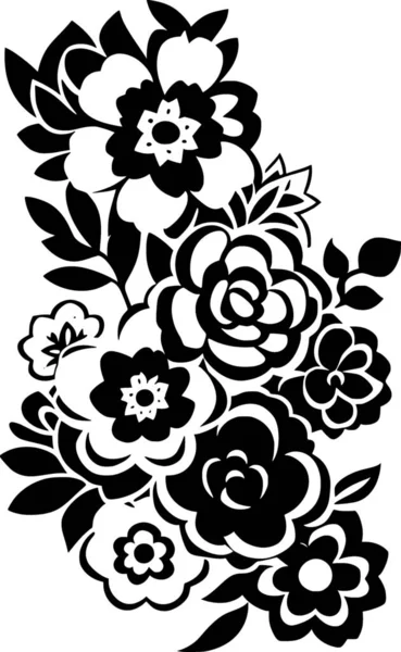 Black White Flower Shape — Zdjęcie stockowe