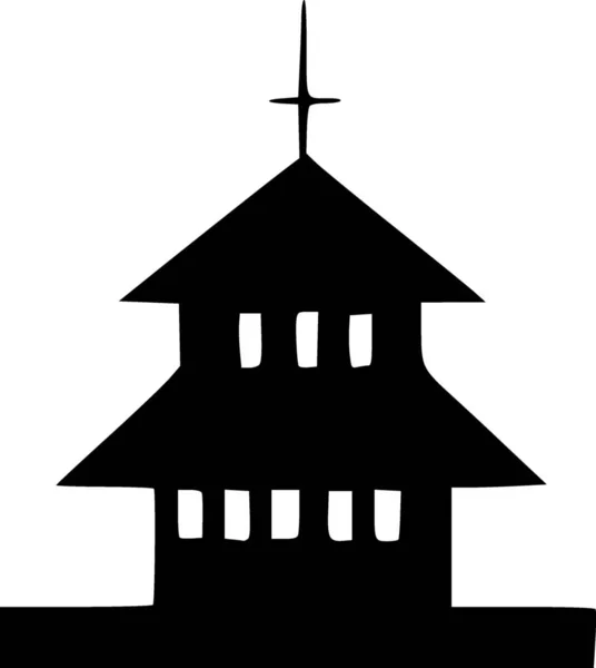 Черно Белая Икона Дома — стоковое фото