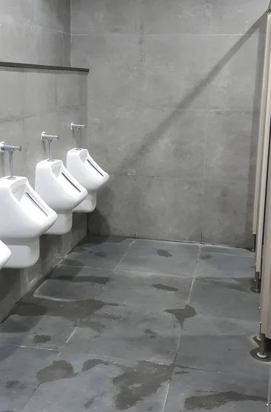 Interior Moderno Cuarto Baño Con Urinarios Blancos — Foto de Stock