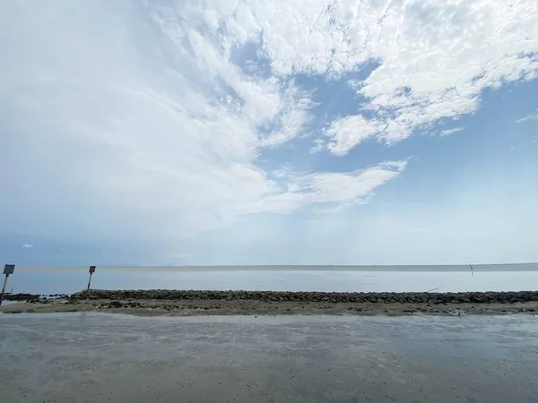 Havet Och Stranden Slutet Dagen — Stockfoto