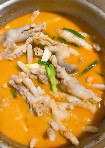 Curry Kurczaka Ziołami Warzywami — Zdjęcie stockowe