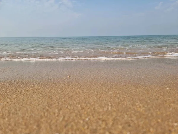 Praia Arenosa Mar Hora Verão — Fotografia de Stock