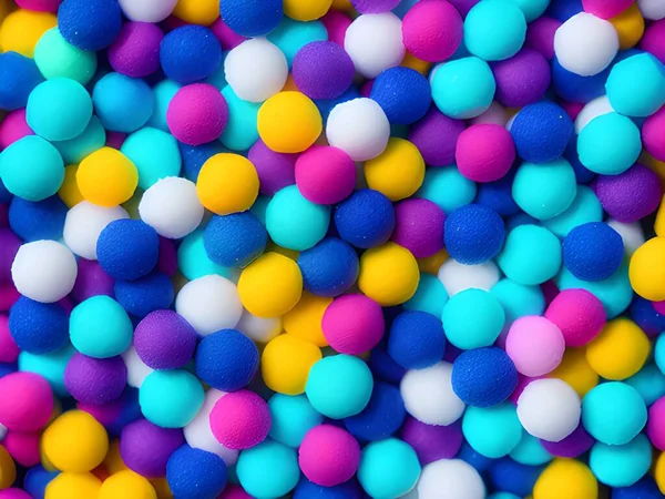 Colorful Puff Balls Stock Photo 725184259