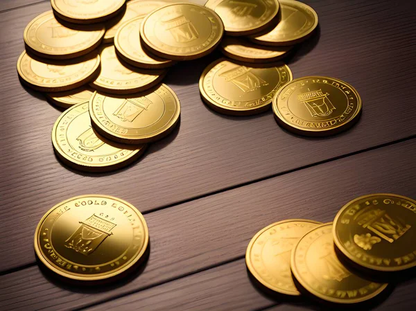 Bitcoin Ouro Fundo Placa Madeira — Fotografia de Stock