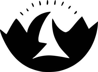 dağ simgesinden siyah beyaz