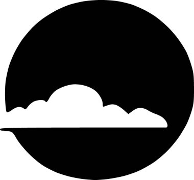 Güneş ve bulut işareti. Basit resimleme