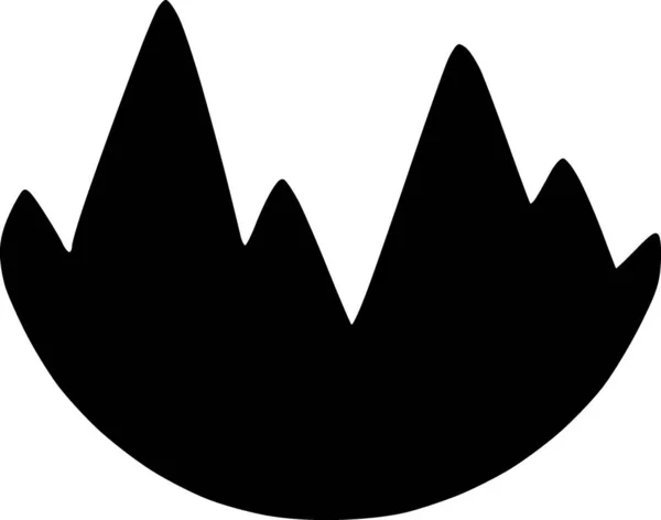 Blanco Negro Forma Montañosa Icono Web —  Fotos de Stock