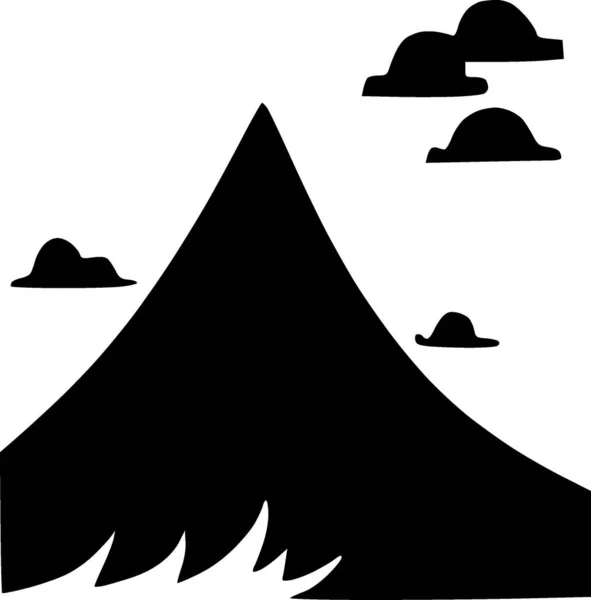 Ikona Krajobrazu Czarno Biały Ilustracja — Zdjęcie stockowe