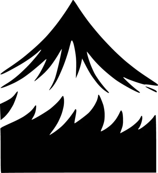 Preto Branco Ícone Montanha — Fotografia de Stock
