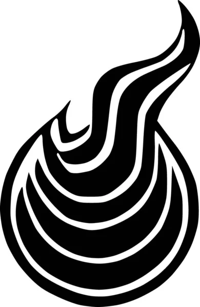 Icono Blanco Negro Fuego —  Fotos de Stock