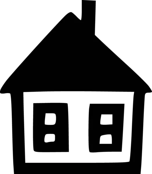 房屋及烟囱标志图解 — 图库照片