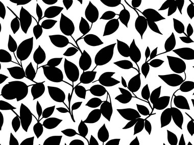 siyah ve yaprak desenli