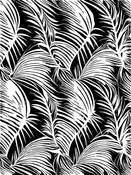 Black Whtie Leaf Pattern — Stock Photo, Image